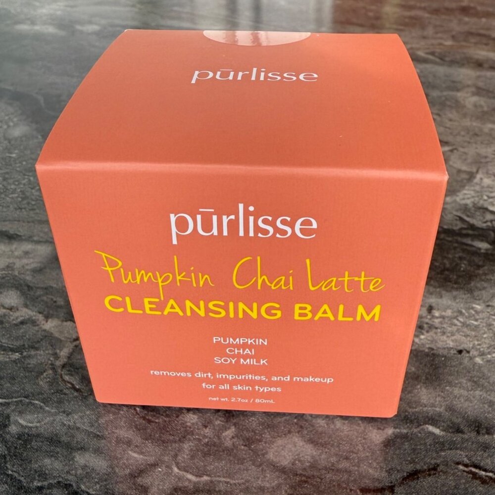 Purlisse Cleansing Balm Full Size 2.7oz Pumpkin Chai Latte Removes Makeup - Picture 2 of 9